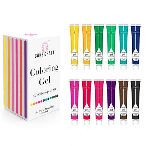 Cake Craft Pack of 12 Gel Colours - Click Image to Close